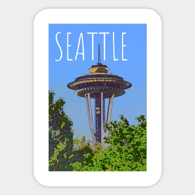 Seattle Space Needle Sticker by WelshDesigns